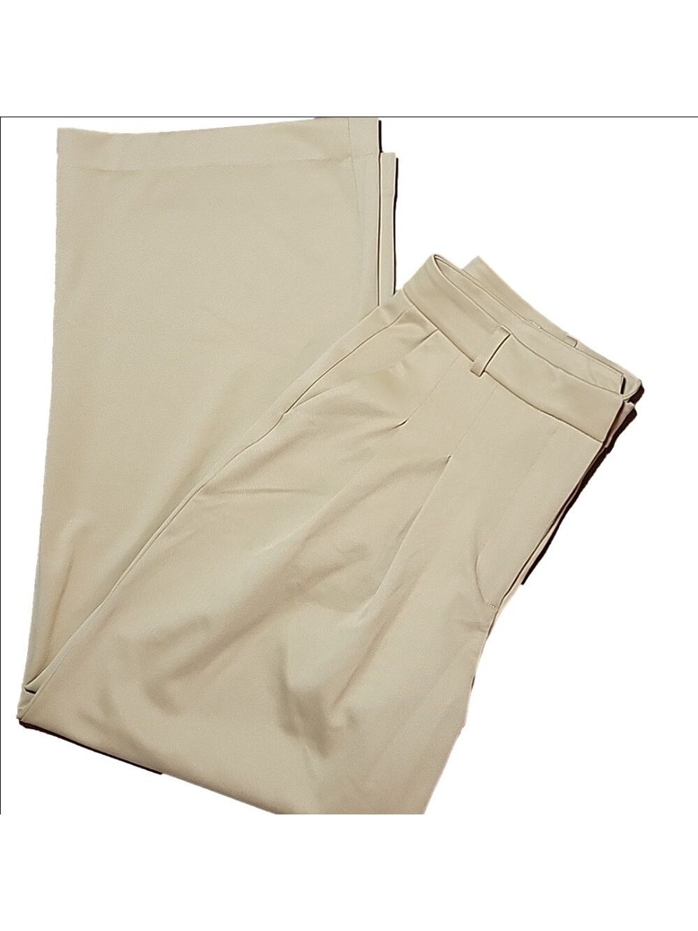 H&M Wide Leg Pleated Dress Pants in Camel Poly Size Medium NWT